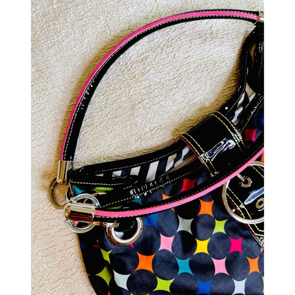 Vintage LeSportSac Shoulder Bag / Black Multicolor Purse Y2K - Picture 9 of 12
